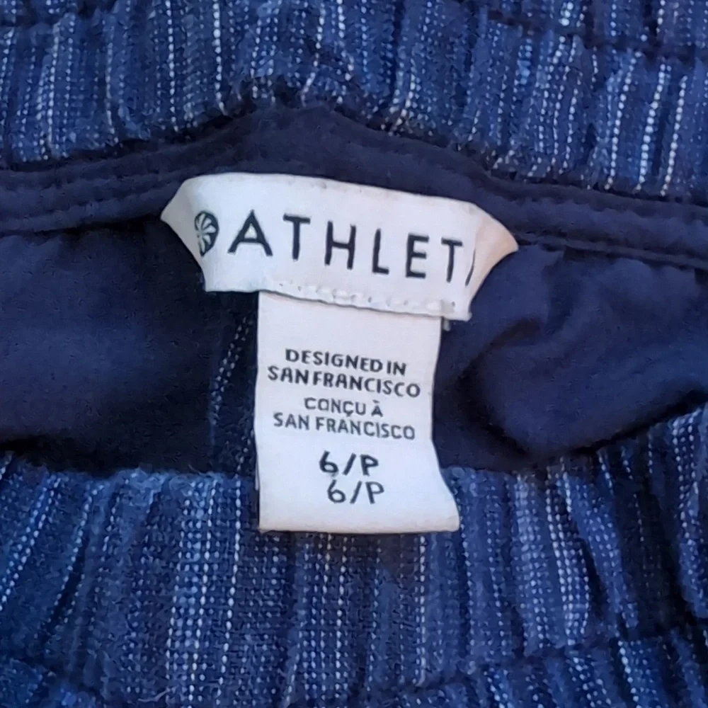 Athleta Navy Blue Wide-Leg Drawstring Track Pants - Picture 5 of 9
